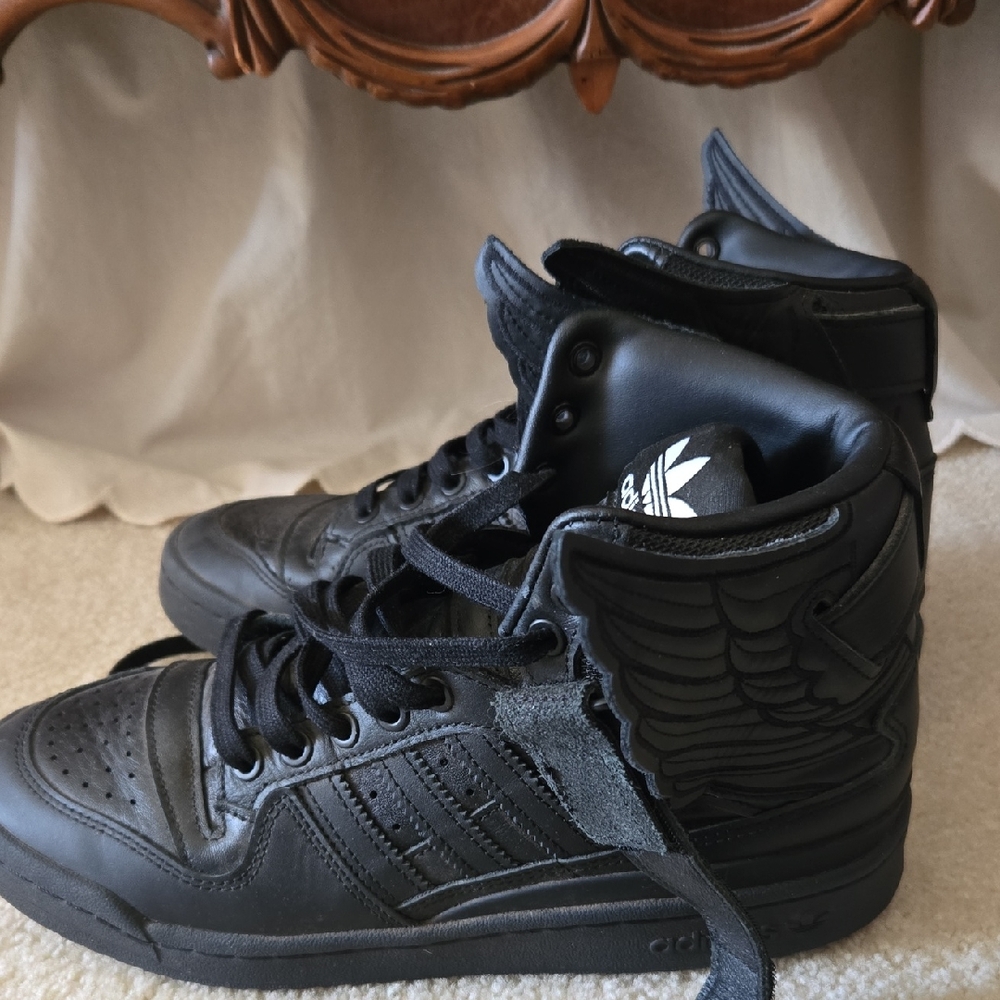 Jeremy Scott x Adidas Black Winged Sneakers